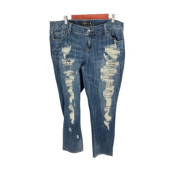 torrid Denim - Torrid Premium Boyfriend Jeans Distressed Studded Womens Size 18